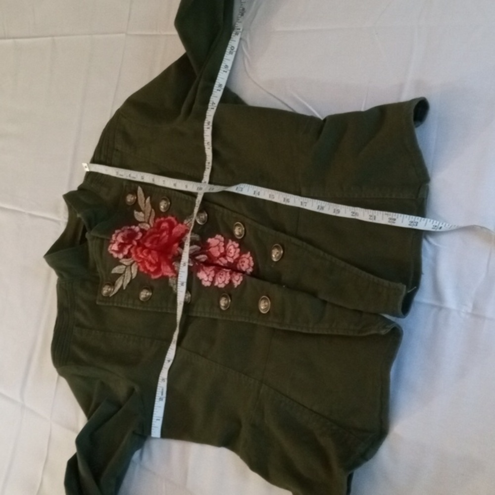 One 5 One military peplum rose embroidered jacket - Picture 6 of 8